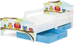 SMART Kinderbett aus Holz - EULEN - Einzelbett mit Schubladen und Matratze (140/70 cm)