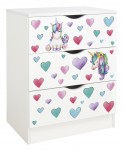 Weiße Kommode mit Schubladen - ROMA - Möbel für Kinderzimmer, Thema: Unicorn