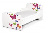 Holz Funktionsbett für Kinder - Schmetterlinge - Kinderbett mit Matratze und Lattenrost (140/70 cm)