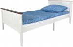 Kiefer Massivholz Bett mit Matratze - Paris Walnut - Weißes Bett mit Lattenrost für Kinder und Erwachsene (200/90 cm)