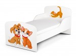 Holz Funktionsbett für Kinder - Hund und Katze- Kinderbett mit Matratze und Lattenrost (140/70 cm)