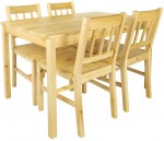 Holztisch mit 4 Stühlen natürliche Holzfarbe NATURAL PINE 