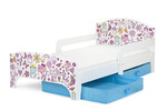 SMART Kinderbett aus Holz - PINK - Einzelbett mit Schubladen und Matratze (140/70 cm)