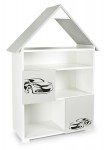 Bücherregal für Kinder - Cars - Kinderregal mit 6 Zwischenwand (Weiß und Grau)