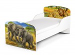  Holz Funktionsbett für Kinder - Afrika - Kinderbett mit Matratze und Lattenrost (140/70 cm)