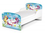 Holz Funktionsbett für Kinder - Pony - Kinderbett mit Matratze und Lattenrost (140/70 cm)