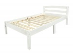 Weiß Holzbett Kinderbett - CLASSIC  - mit Lattenrost 140/70 cm 