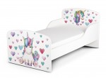 Holz Funktionsbett für Kinder - Einhorn - Kinderbett mit Matratze und Lattenrost (140/70 cm)