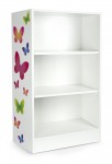 Universal Weiß Bücherregal - OSLO - Holzregal für Kinderzimmer (Schmetterlinge) 
