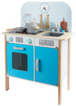 Kinderküche aus Holz mit Uhr - Menfi Blau