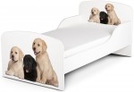 Holz Funktionsbett für Kinder - Schöne Hunde - Kinderbett mit Matratze und Lattenrost (140/70 cm)