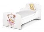 Holz Funktionsbett für Kinder -UV-Druck: Meine Bären - Kinderbett mit Matratze und Lattenrost (140/70 cm) 