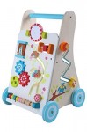 Baby Holz Lernspielzeug Lauflernwagen - Farbe Aquamarinblau - Lauflernhilfe für Kinder