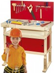 Massive Werkbank für Kinder - 35 Zubehör - Spielzeugbank aus Holz