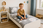 Holzbett für Kinder 160x80 cm – Weißes Funktionsbett Komplett-Set mit Matratze