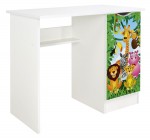 Weiß Kinderschreibtisch - ROMA - Möbel für Kinderzimmer, Thema: Tiere