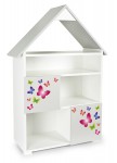 Bücherregal für Kinder - Schmetterlinge - Kinderregal mit 6 Zwischenwand (Weiß und Grau)