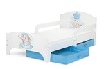 Holz Kinderbett - SMART - 140x70 Funktionsbett Einzelbett Mit Matratze, Thema: Baby Elefant