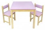 Holztisch mit Stühlen - pink - Möbel für Kinder 