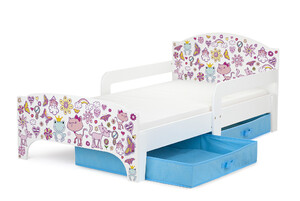 SMART Kinderbett aus Holz - PINK - Einzelbett mit Schubladen und Matratze (140/70 cm)
