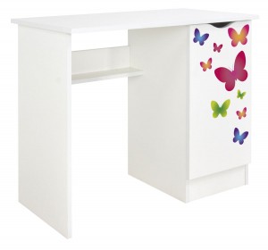 Weiß Kinderschreibtisch - ROMA - Möbel für Kinderzimmer Thema: Schmetterlinge