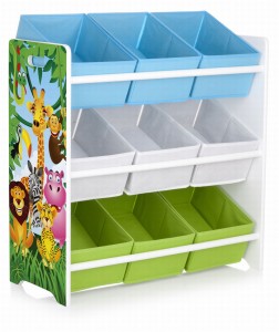 Holzregal für Spielzeug - Zoo - mit 9 Schubladen, Organizer für Kinder