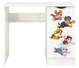 Weißer Kinderschreibtisch ROMA – UV-Druck PAW Patrol 10 – Multifunktional für Lernen, Spielen & Computer  