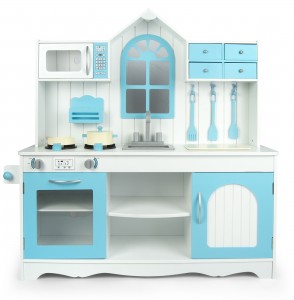  Blau Spielküche aus Holz - mit Fenster - Royal Küche für Kinder