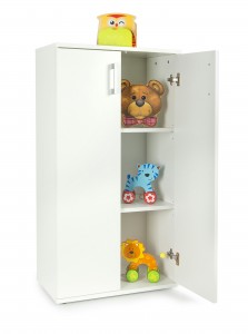 Universal Weiß Bücherregal mit Griffen - OSLO - Holzregal für Kinderzimmer