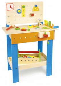 Spielwerkbank aus Holz < 38 TLG > Werkstatt für Kinder mit Werkzeuge 
