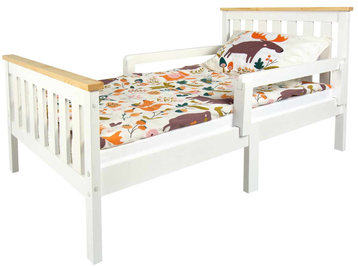 Mobel Schmetterlinge Weisses Holz Kinderbett 140 70 Cm Mit Matratze Thema Miraclesafe In